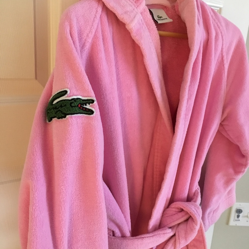 Lacoste pink terry cloth robe